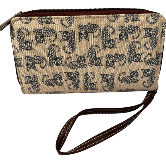 Union Bay Cat Floral Design Wallet Wristlet NWOT - Picture 5 of 8